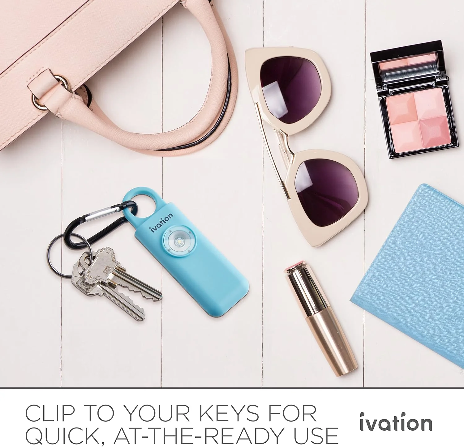 Ivation Personal SOS Keychain Alarm, Rechargeable Personal Alarm with LED Panic Strobe Light - Image 5