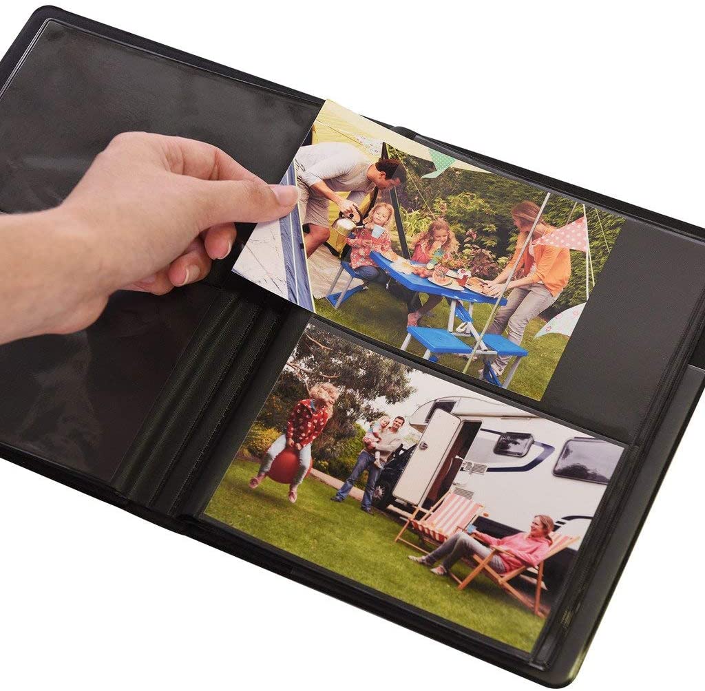 Kodak Photo Album Scrapbook | Sturdy PVC Material Holds 72 - 4x6" Photos | Compatible with Kodak Dock and HP Sprocket Studio - Black