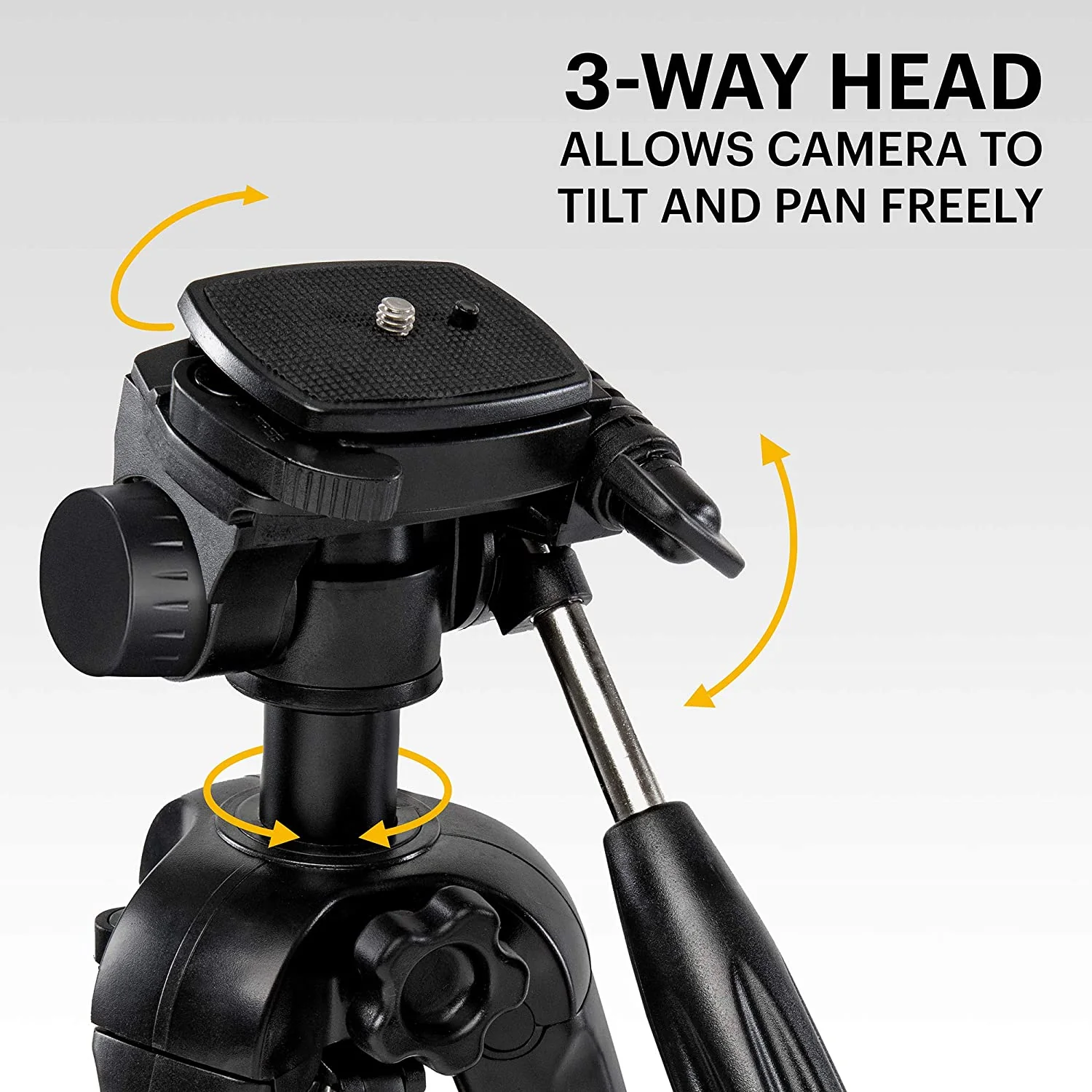 Kodak PhotoGear 2-in-1 Tripod & Monopod with Remote | Lightweight 70” 4-Section Flip-Lock, Converts to 64.5” Monopod | QuickRelease Plates 3-Way Swivel Head Bubble Level - Image 7