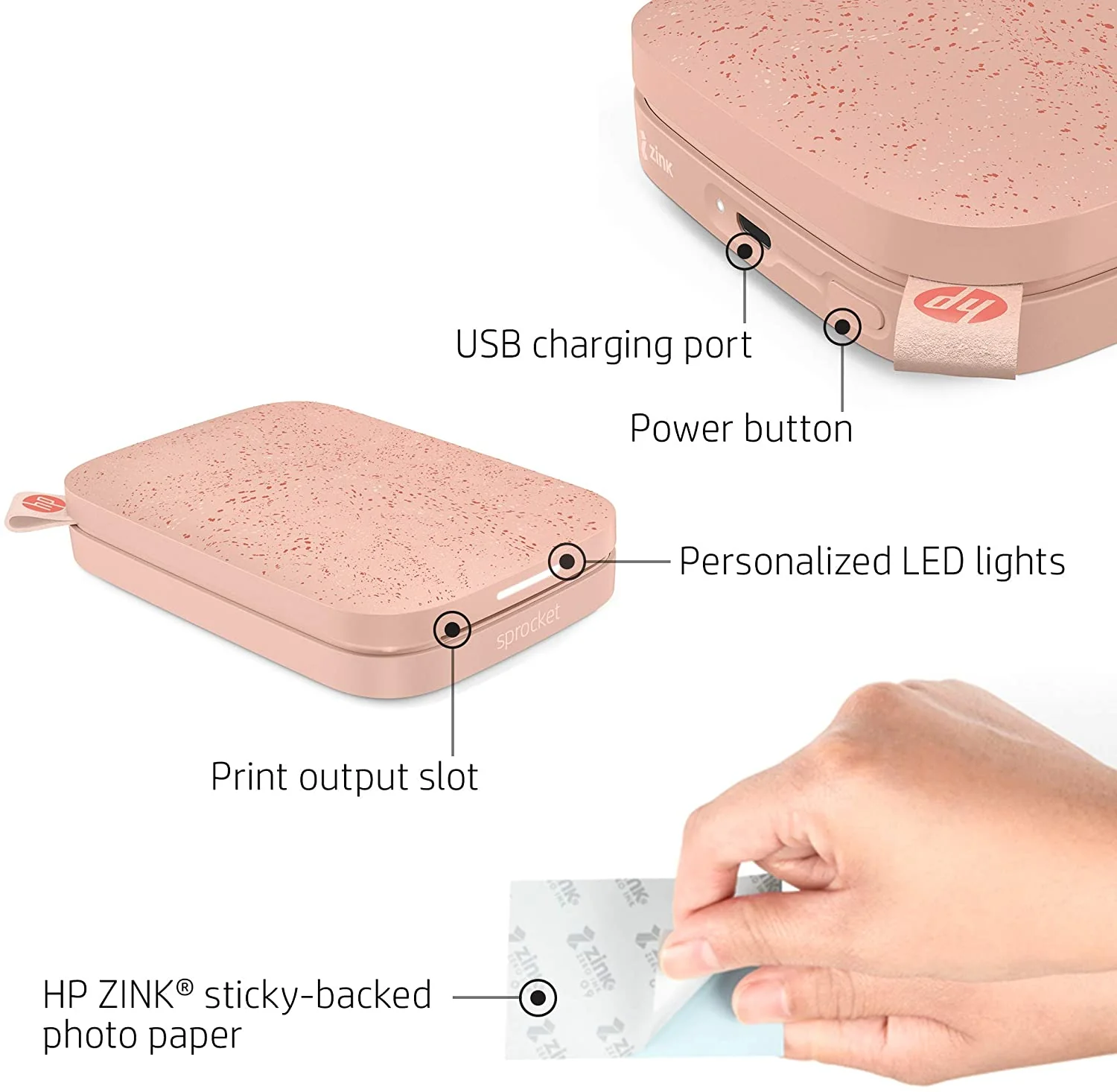 HP Sprocket Portable 2x3” Instant Photo Printer Print Pictures on Zink Sticky-Backed Paper from your iOS & Android Device - Image 35