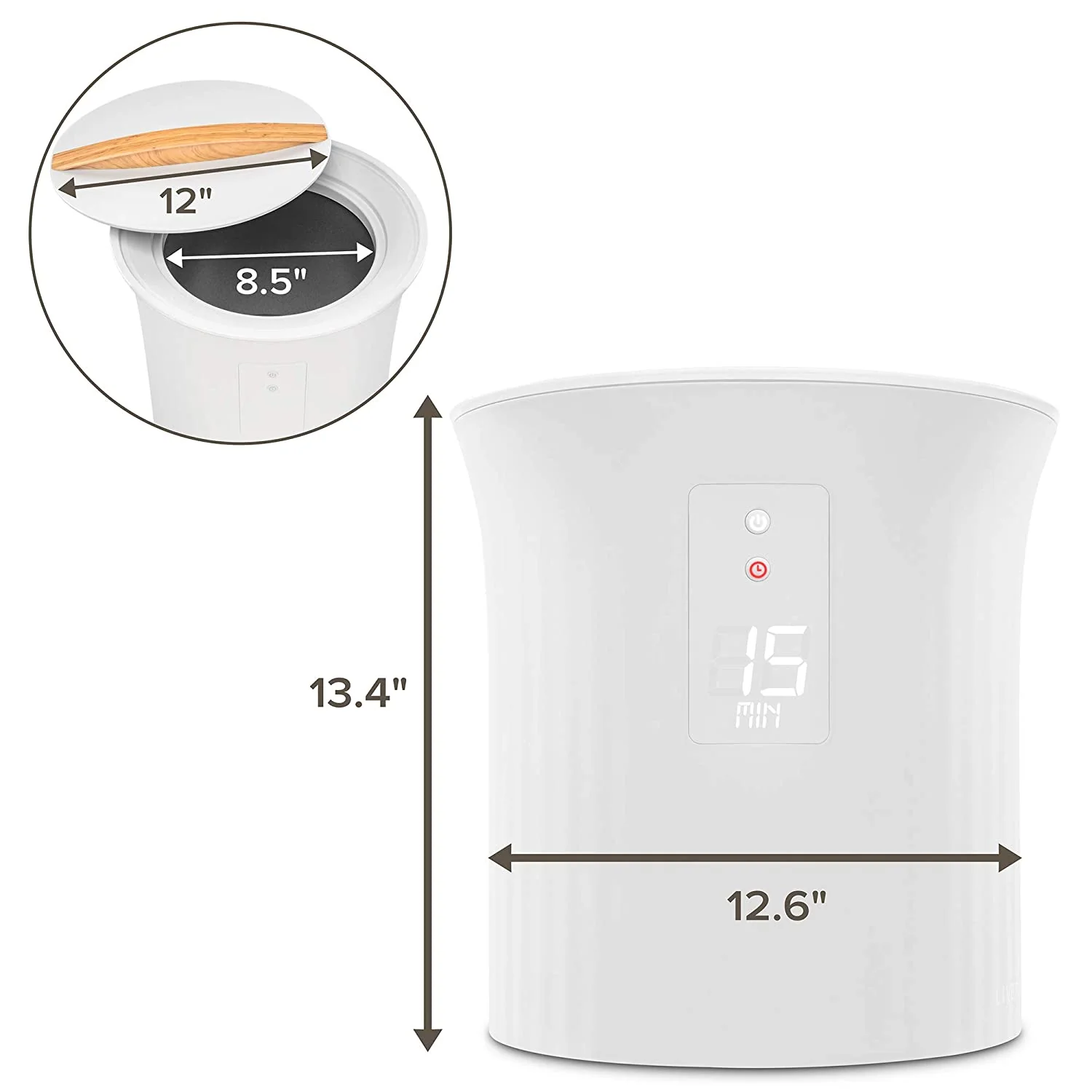 Towel Warmer, Small Bucket Style Heater w/LED Display Fits 40” x 70” Bath Sheet Towel - Image 3