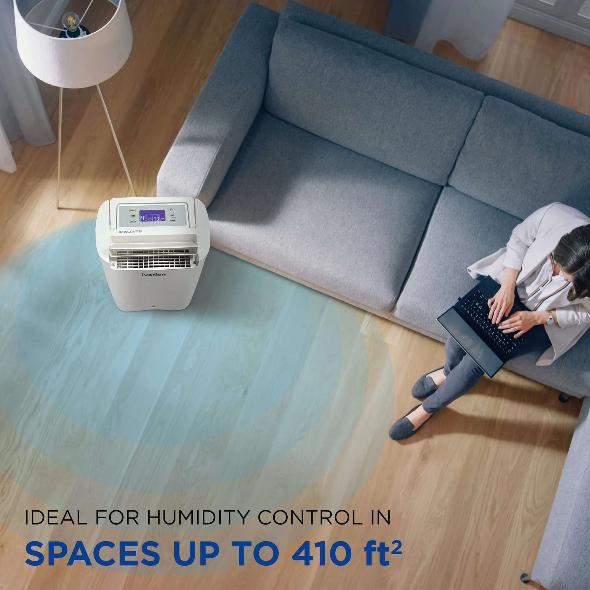 Ivation 19 Pint Smart Dehumidifier, Desiccant Dehumidifier with Drain Hose, Spaces Up to 410 Sq Ft - Image 3