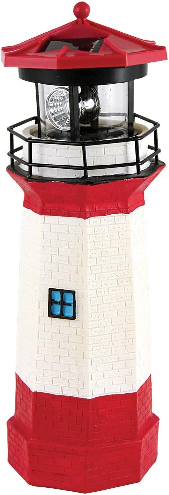 Solar Lighthouse with Rotating Lamp 11"