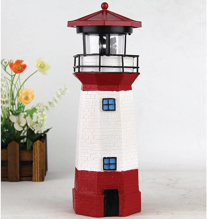 Solar Lighthouse with Rotating Lamp 11" - Image 2