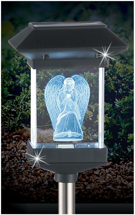 Jumbl Crystal Light 14" Solar LED Memorial 3D Guardian Angel