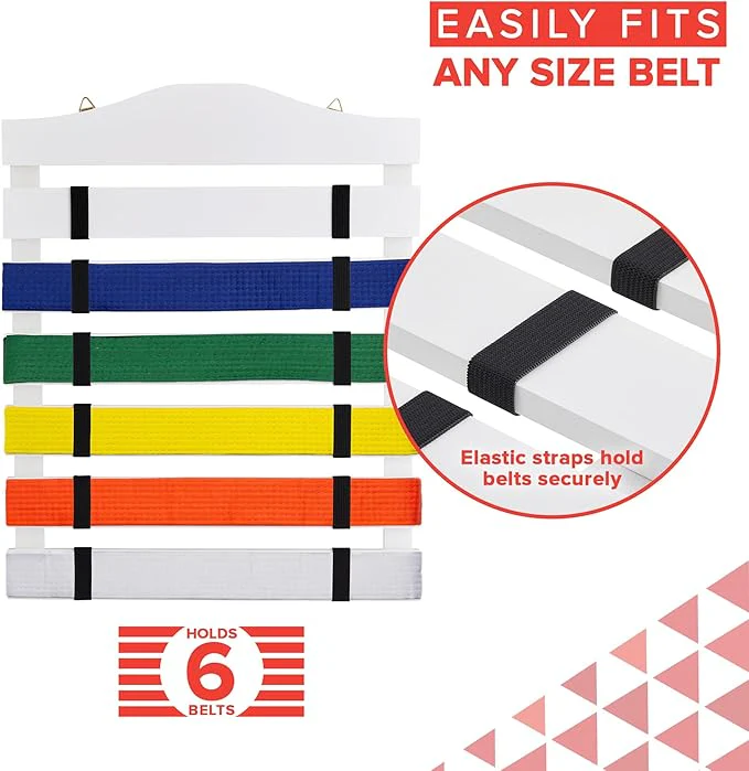 SkyMall Solid Wood Martial Arts Belt Display Rack - White - Image 3