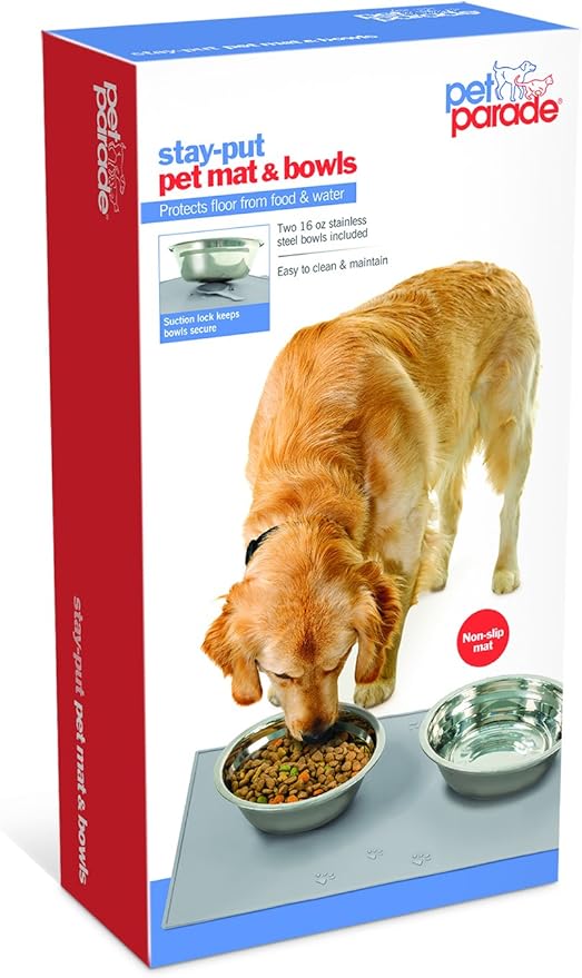 Stay-Put Pet Mat & Bowls - Image 4