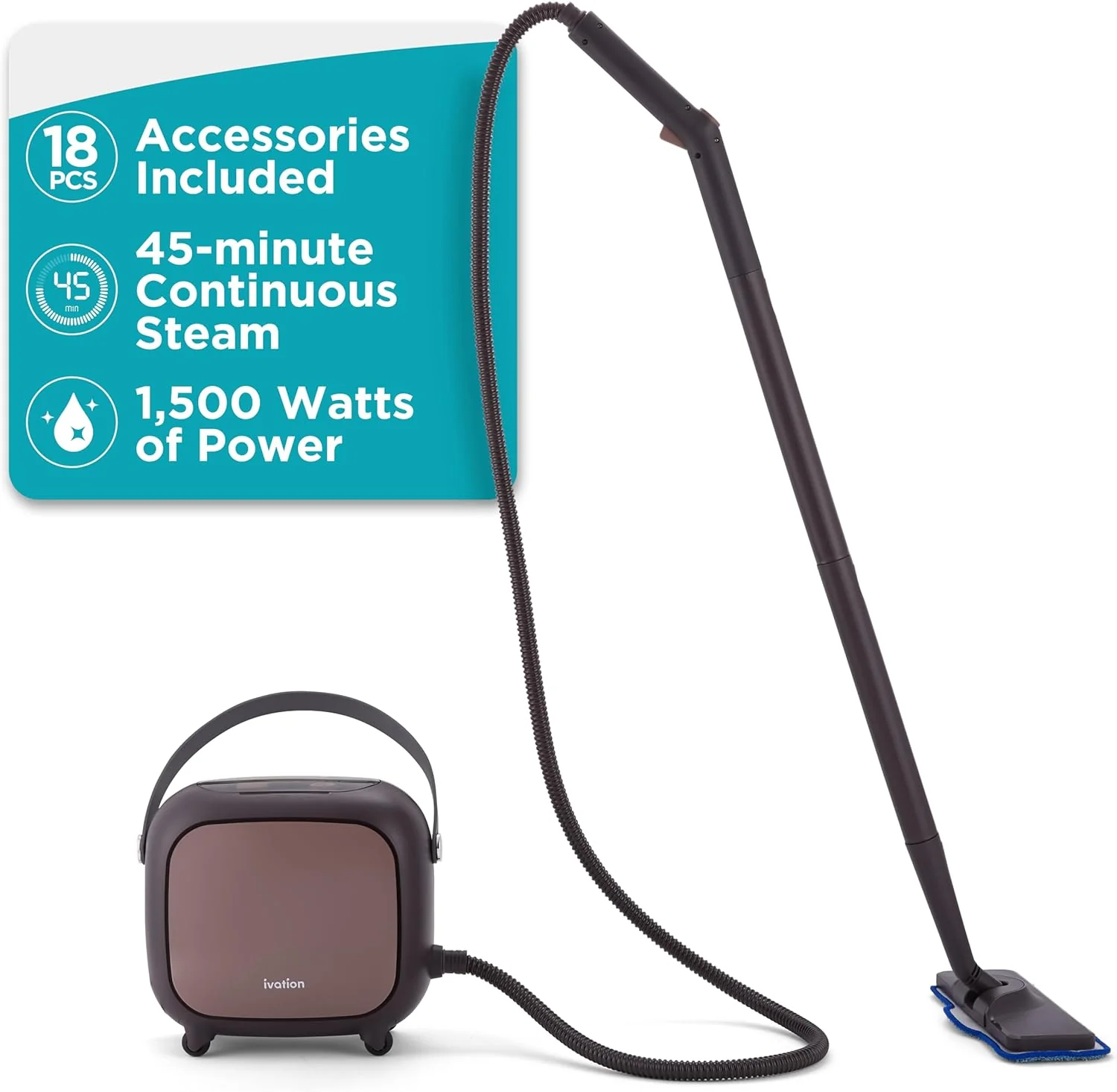 Steam Cleaner, Powerful Multipurpose Steamer w/ 18 Accessories Chemical-Free Cleaning and Sanitizing