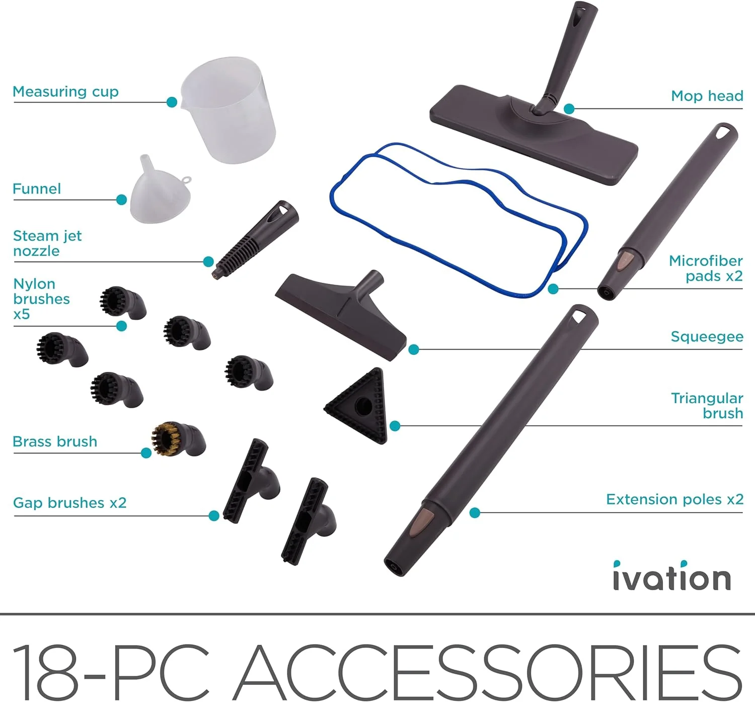 Steam Cleaner, Powerful Multipurpose Steamer w/ 18 Accessories Chemical-Free Cleaning and Sanitizing - Image 5