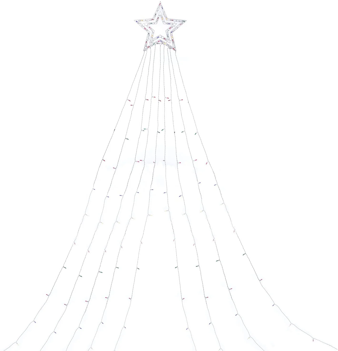 String Light Christmas Tree with Star - Image 4