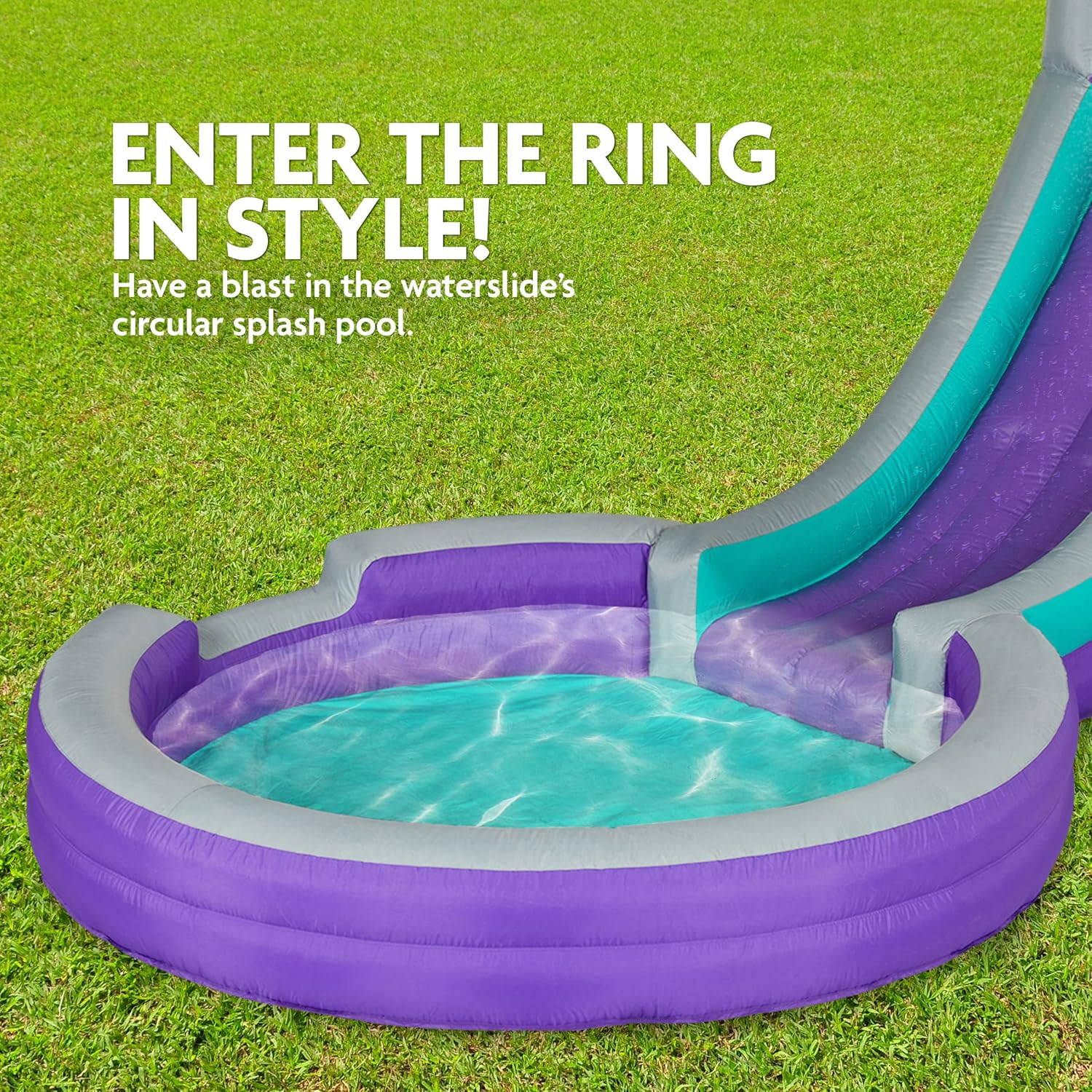 Sunny & Fun Inflatable Single Ring Water Slide Park – Climbing Wall, Slide & Deep Pool - Image 4