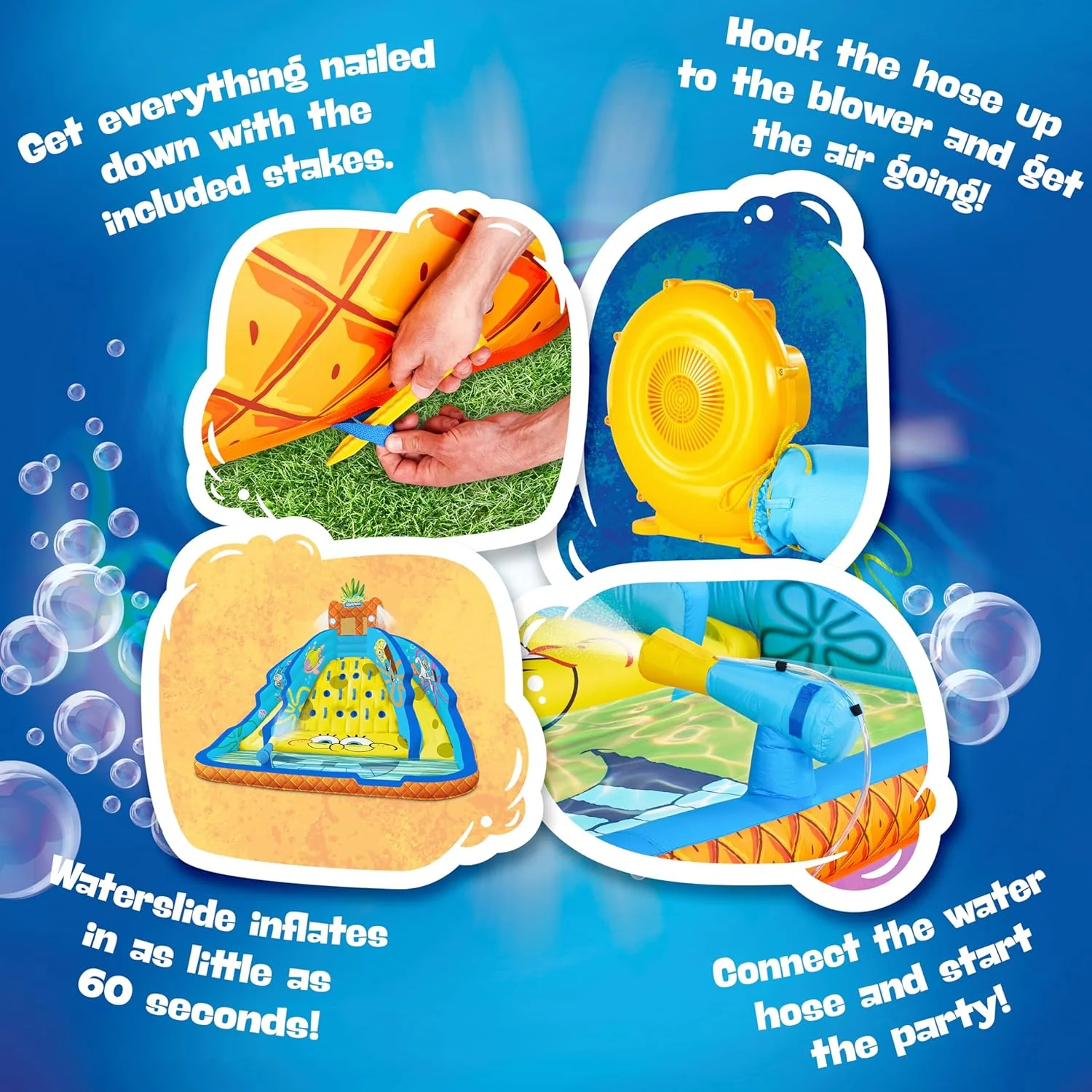 Sunny & Fun SpongeBob Ultra Climber Inflatable Water Slide Park –  Climbing Wall, Two Slides & Splash Pool  - Image 3