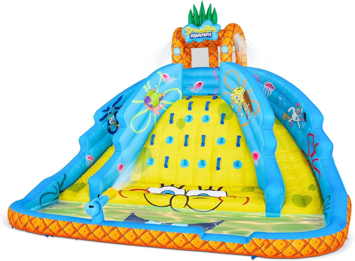 Sunny & Fun SpongeBob Ultra Climber Inflatable Water Slide Park –  Climbing Wall, Two Slides & Splash Pool  - Image 8