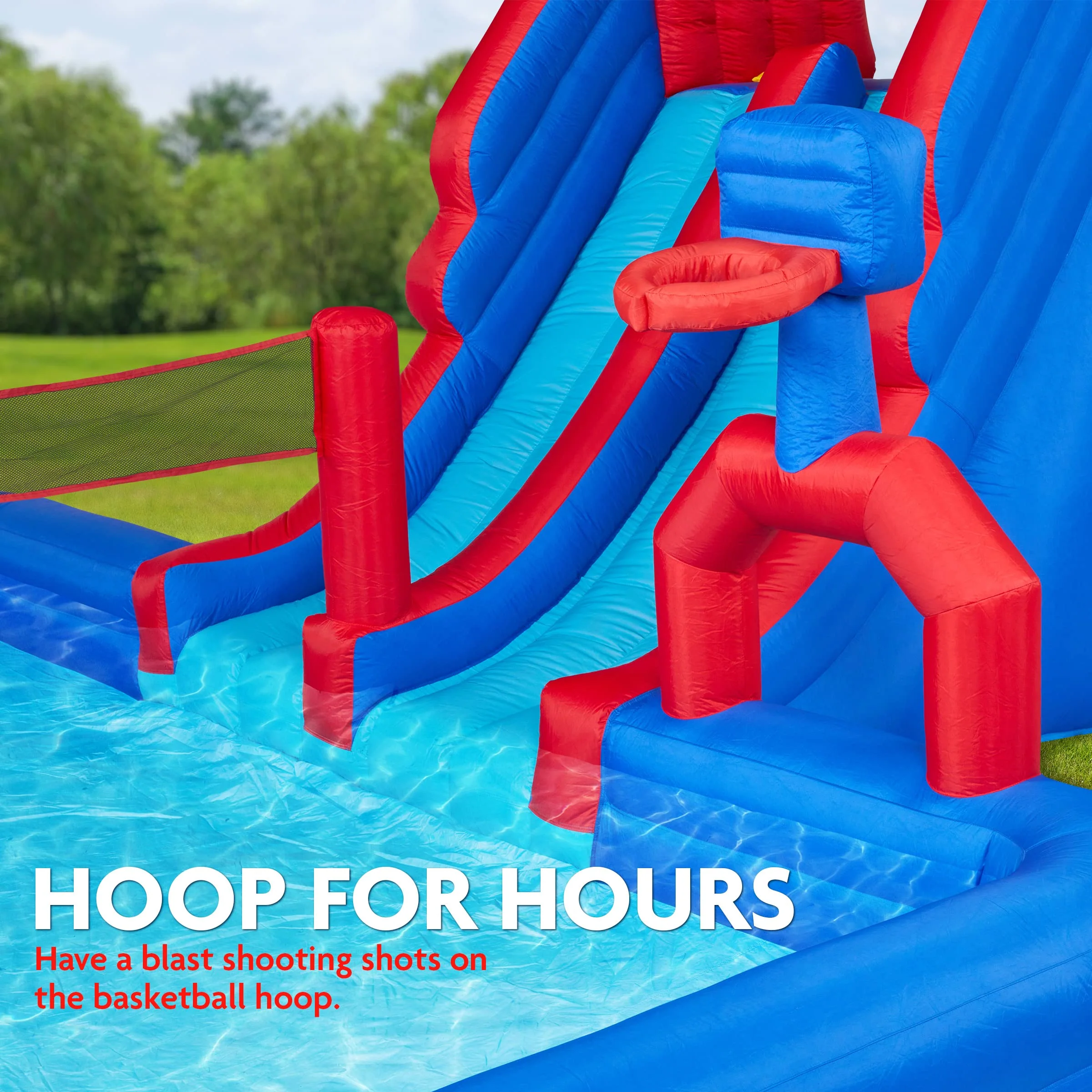 Sunny & Fun Ultra All-Play Inflatable Water Slide Park with Bounce House, Volley Net & Deep Pool - Image 5