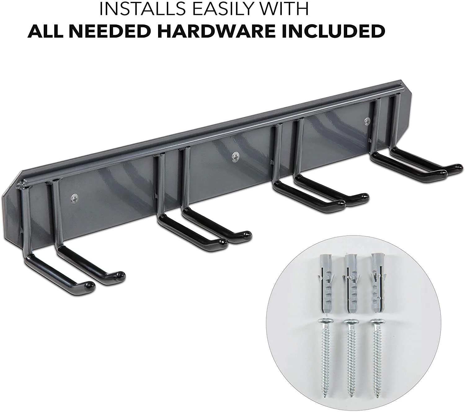 Ski Wall Rack, Holds 4 Pairs of Skis & Skiing Poles or Snowboard for Home and Garage Storage - Image 4