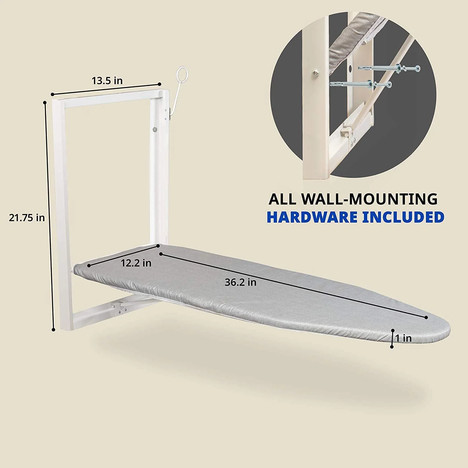 Ironing Board, Wall Mount Iron Board Holder and Ironing Board Cover - Image 19