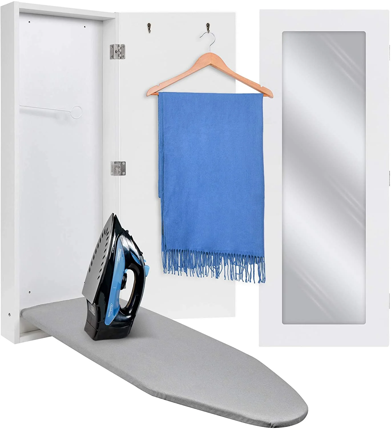 Ironing Board, Hanging Ironing Board & Ironing Board Cover W/ Mirror