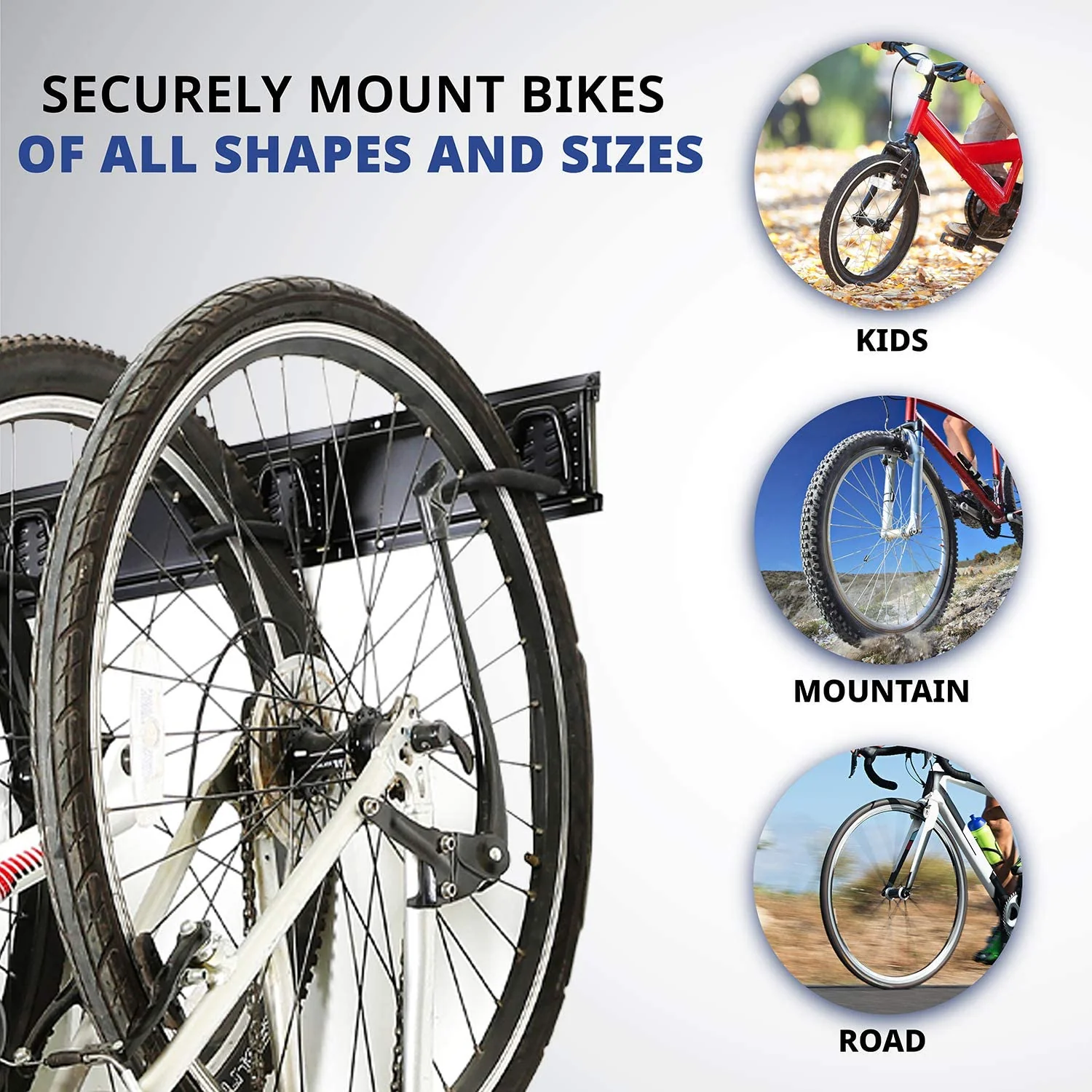 Garage Bike Rack Wall Mount, 6 Adjustable Bicycle Storage Universal Hooks for Indoor & Home Use - Image 4