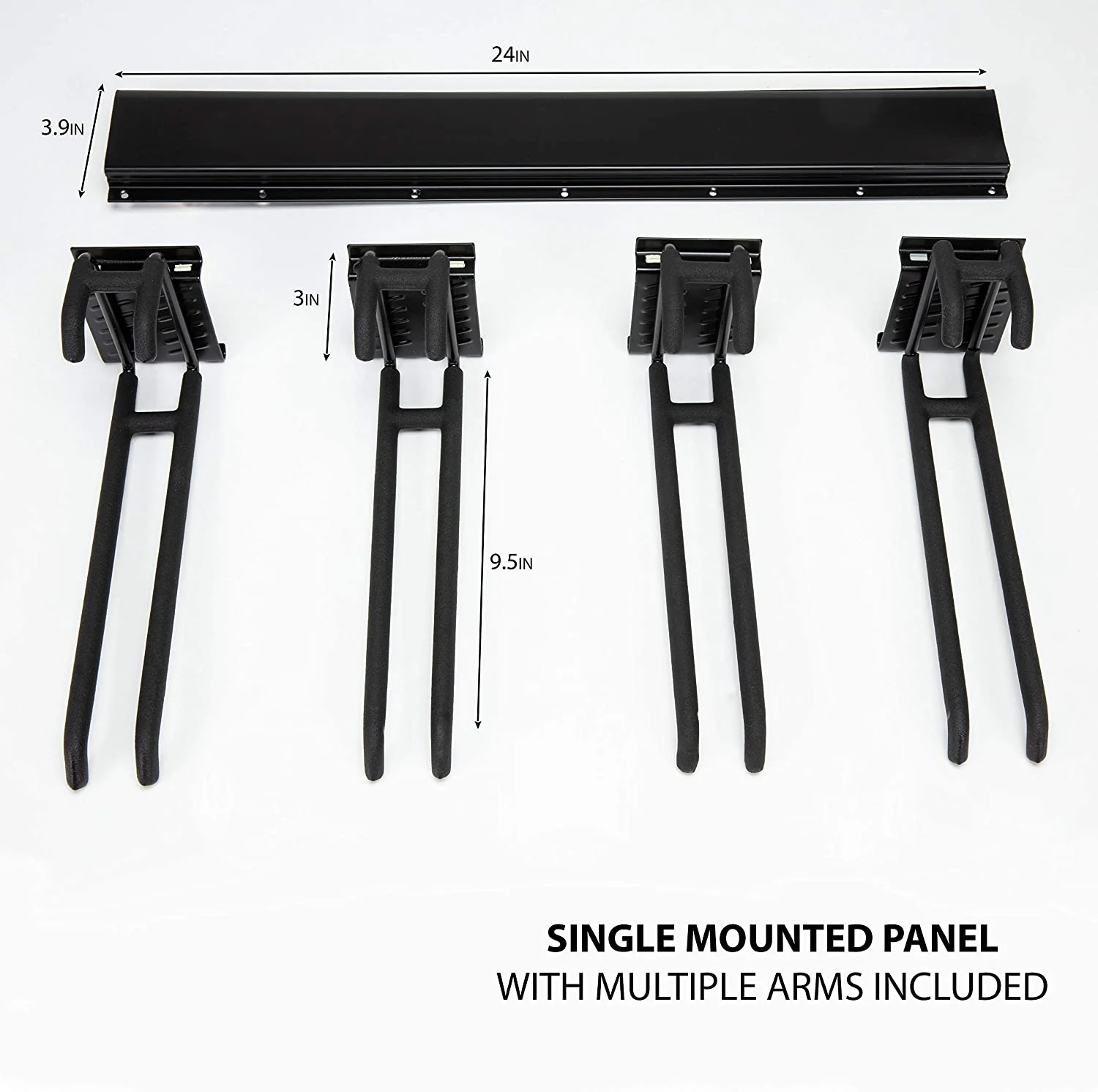 Ski Wall Rack, Holds 4 Pairs of Skis & Skiing Poles or Snowboard w/Adjustable Rubber-Coated - Image 8