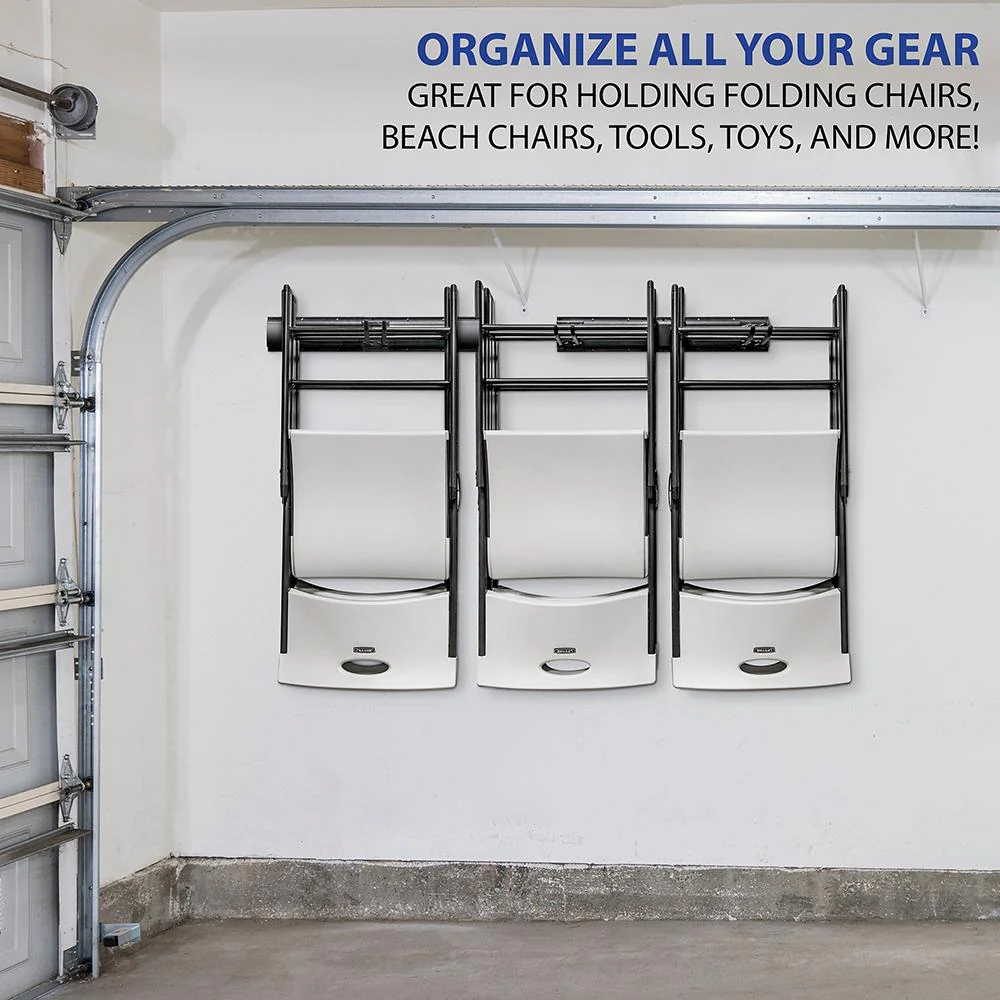 Chair Storage Rack, Wall Mounted Folding Chairs Organizer and Hanger System ,For Home, Garage, Heavy Duty - Image 5