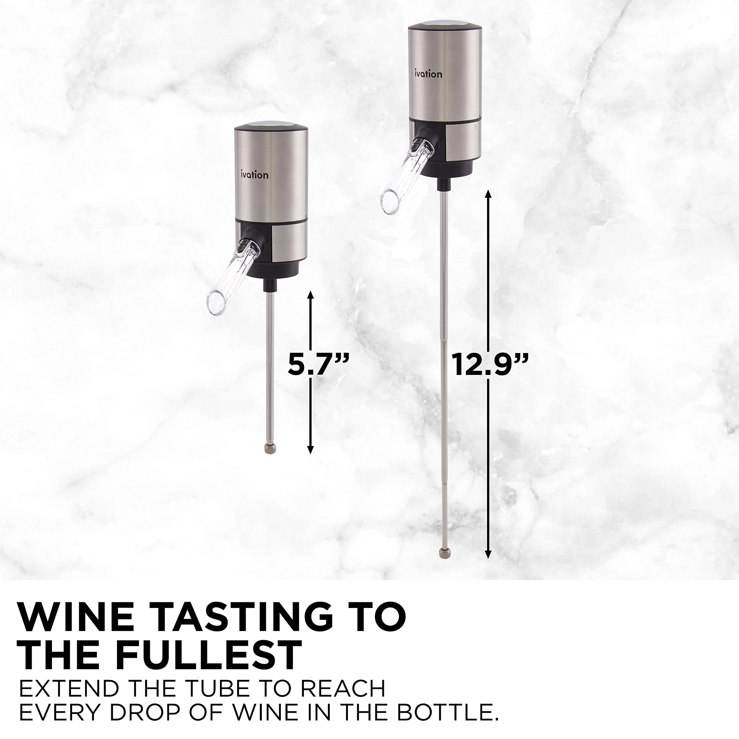 Ivation Wine Aerator & Wine Dispenser with Extension Rod, Battery-Operated Wine Aerator Pourer Spout - Image 3