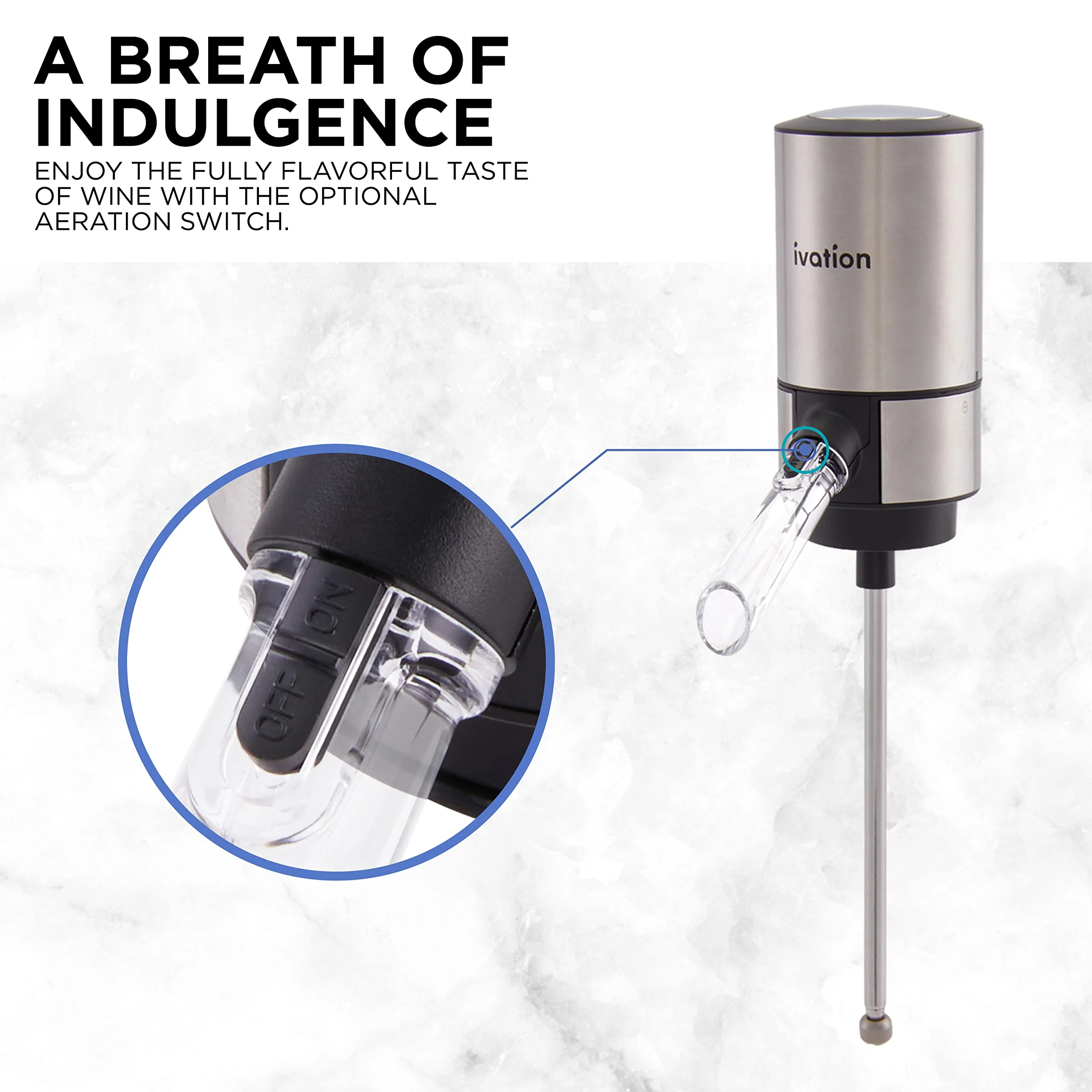 Ivation Wine Aerator & Wine Dispenser with Extension Rod, Battery-Operated Wine Aerator Pourer Spout - Image 6
