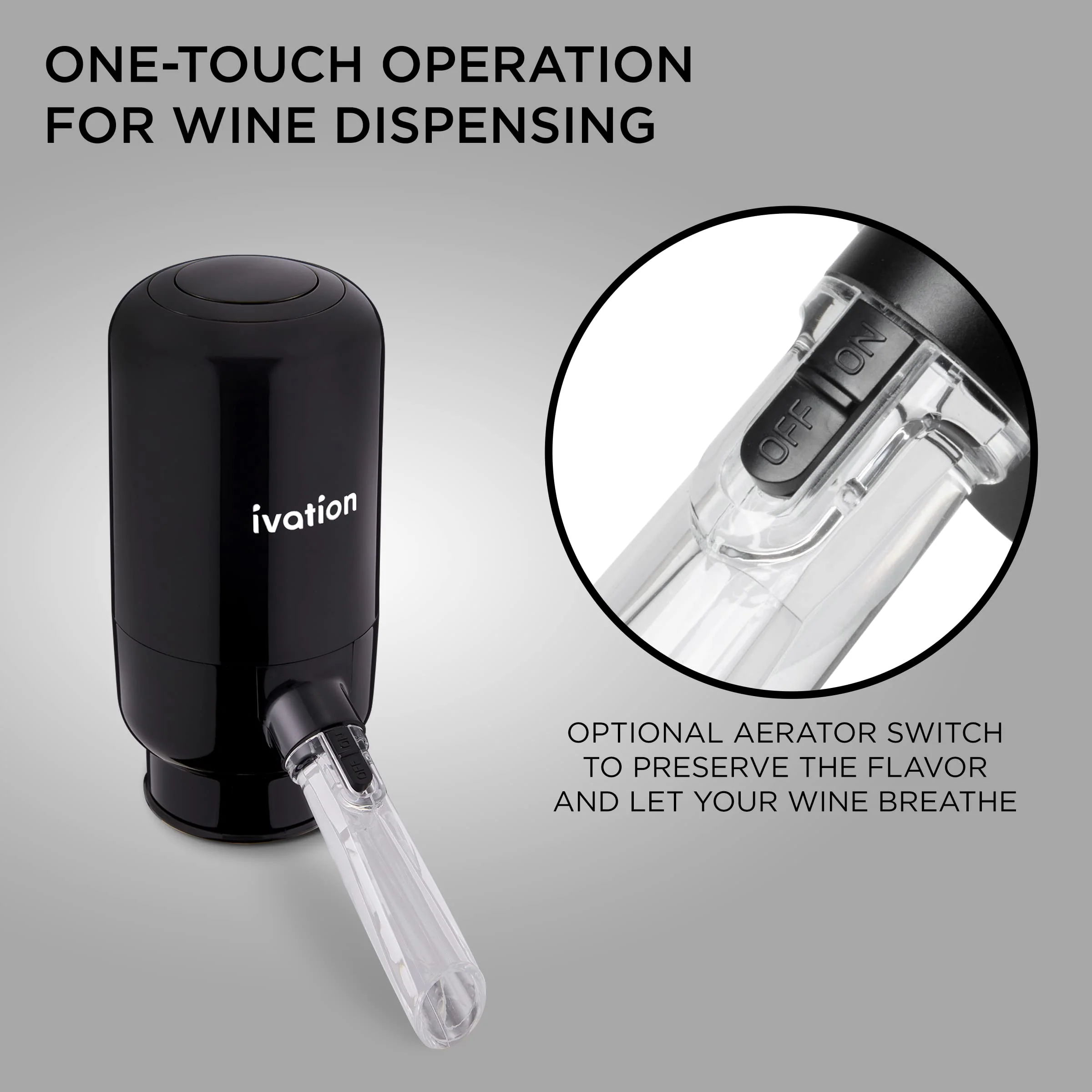 Ivation Wine Aerator & Wine Dispenser with Flexible Tube, Battery-Operated Wine Aerator Pourer Spout - Image 3