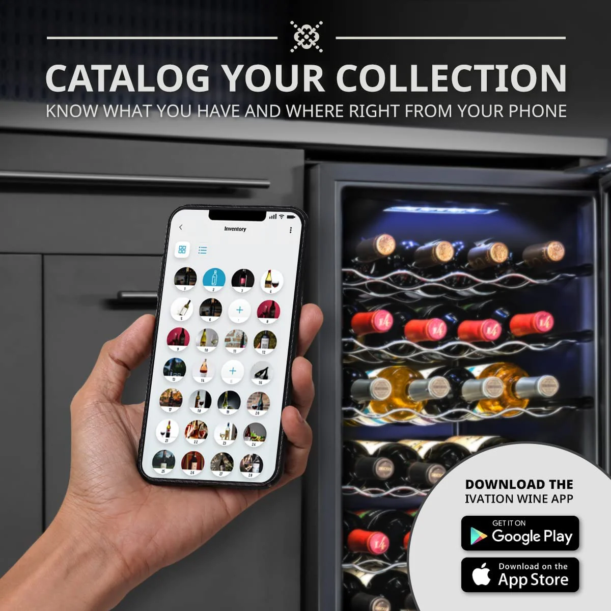 Ivation 51 Bottles Wine Fridge w/ Wi-Fi App, Freestanding Wine Refrigerator with Lock - Image 4