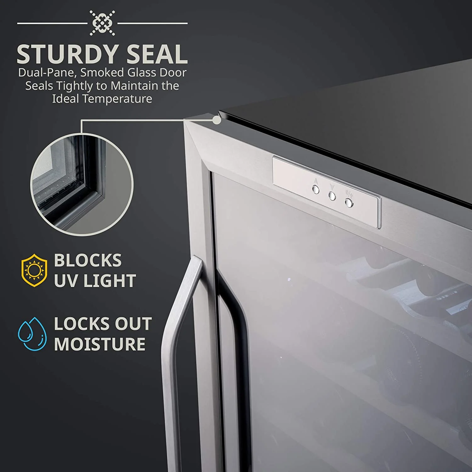 51 Bottle Wine Fridge, Freestanding Wine Refrigerator w/Lock - Image 4