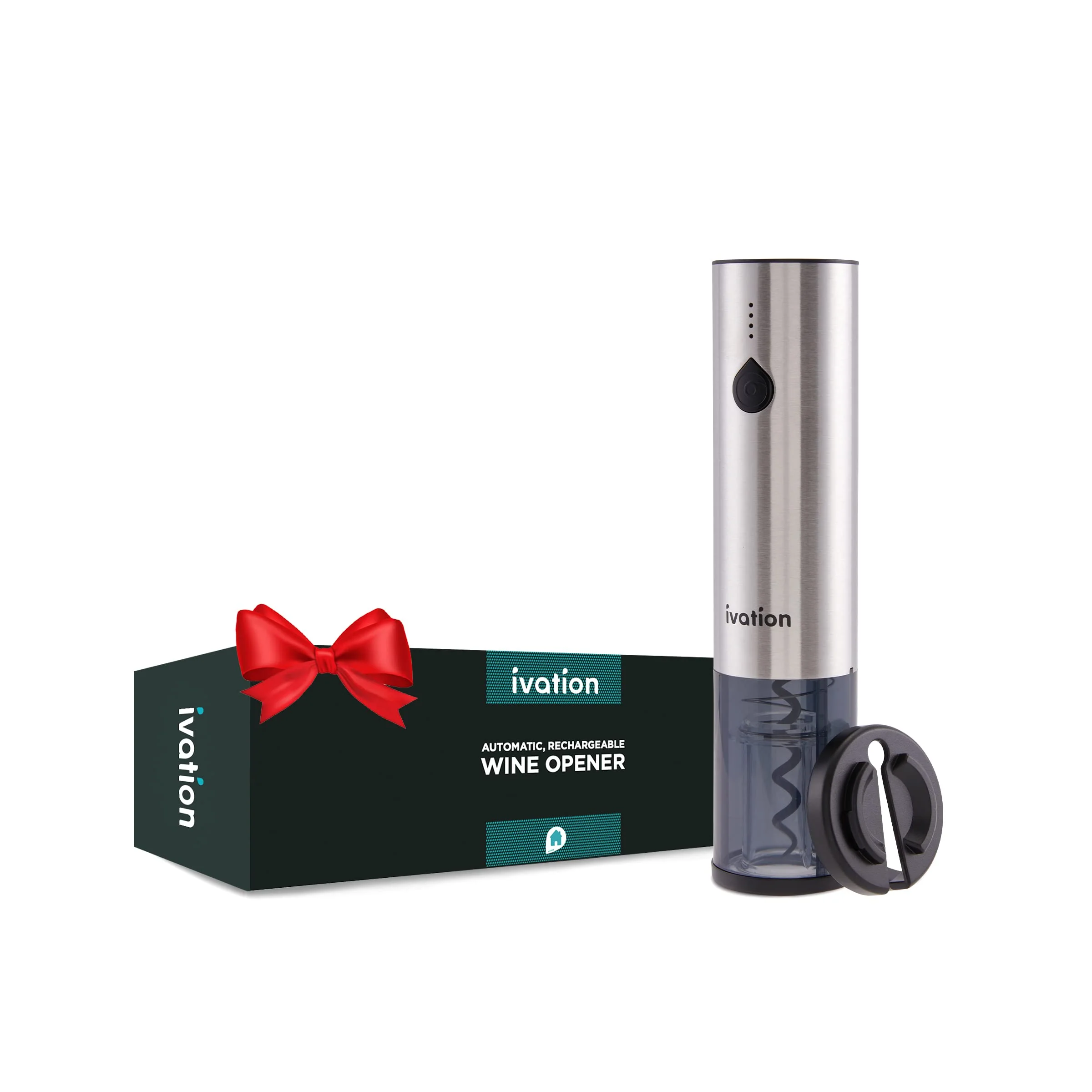 Ivation Rechargeable Automatic Wine Opener, Electric Wine Bottle Opener W/LED Lights & Foil Cutter - Image 5