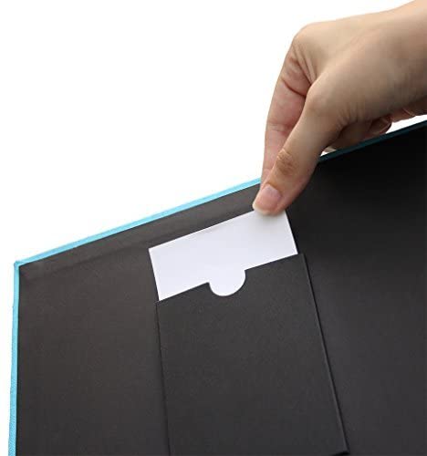 Zink Cloth Covered Scrapbook 8x8” Photo Album w/Front Picture Window, Blue - Image 3